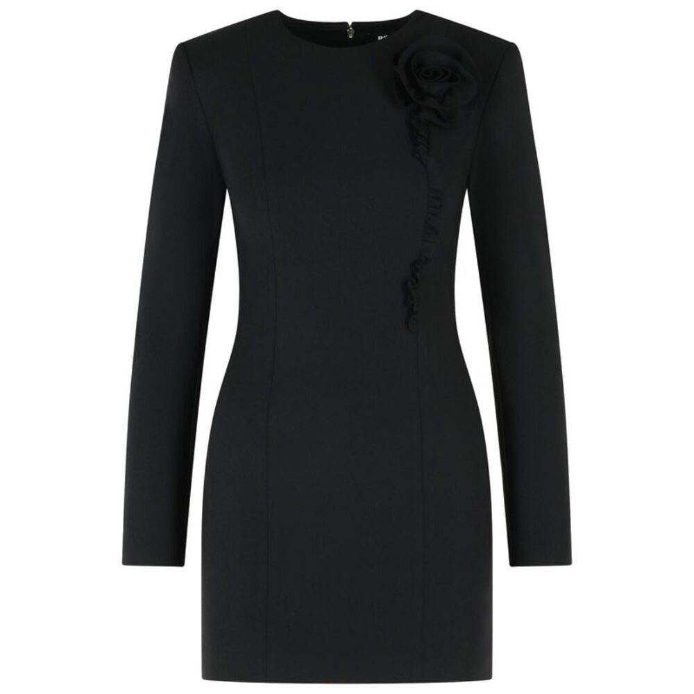 Rotate Black CrĆŖpe Mini Dress Women